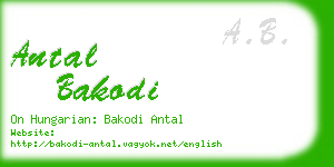 antal bakodi business card